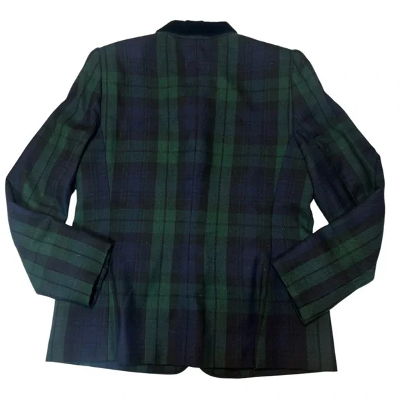 Lauren Ralph Lauren Tartan Plaid Wool Blend Blazer - Picture 12 of 12